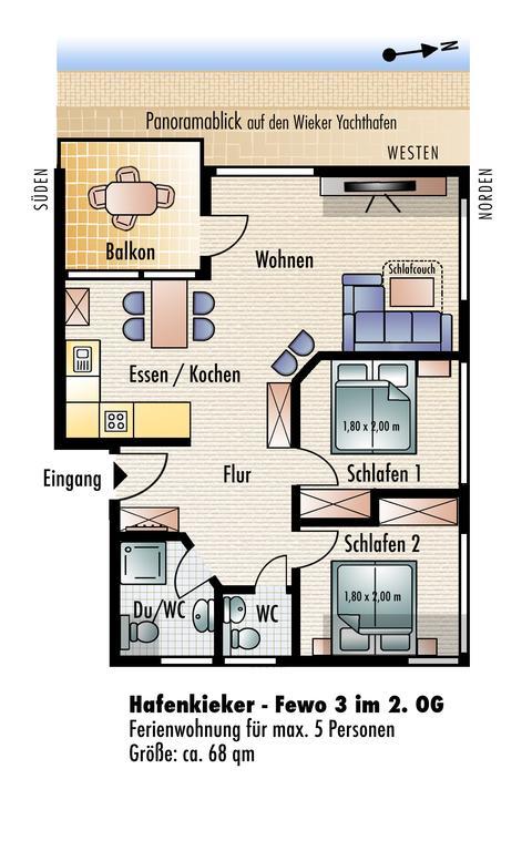 Ferienwohnung Wiek Im Hafenkieker Wiek auf Rügen Pokój zdjęcie